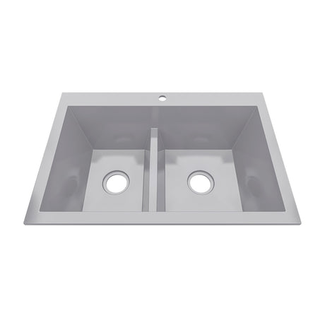 Lavaplatos Koa Doble Niebla Brillante 56x25.6cm Sobrepuesto - Lavaplatos | Bylmo