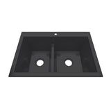 Lavaplatos Koa Doble Negro Brillante 56x25.6cm Sobrepuesto - Lavaplatos | Bylmo