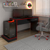 Escritorio Gamer Dakkart Negro Con Rojo 133x7cm Con Un Cajón