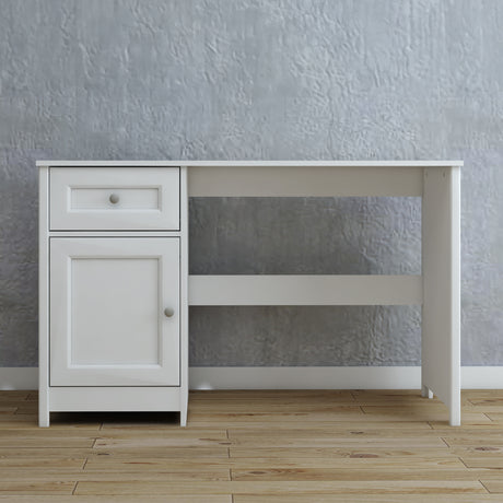 Escritorio Elva Blanco 132x3cm con Un Cajón - Escritorios | Bylmo