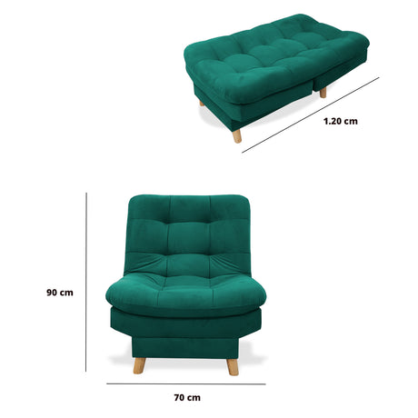 Poltrona Hofmann Verde 70x90cm Reclinable - Sofas y Poltronas | Bylmo