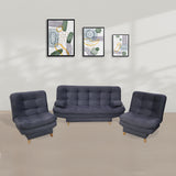 Sala Hauser Gris 185x90cm con Sofacama y Dos Sillas - Sofas y Poltronas | Bylmo