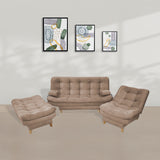 Sala Hauser Camel 185x90cm con Sofacama y Dos Sillas - Sofas y Poltronas | Bylmo
