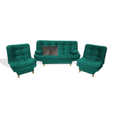 Sala Hauser Verde 185x90cm con Sofacama y Dos Sillas - Sofas y Poltronas | Bylmo