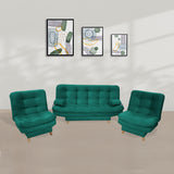 Sala Hauser Verde 185x90cm con Sofacama y Dos Sillas - Sofas y Poltronas | Bylmo