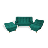 Sala Hauser Verde 185x90cm con Sofacama y Dos Sillas - Sofas y Poltronas | Bylmo