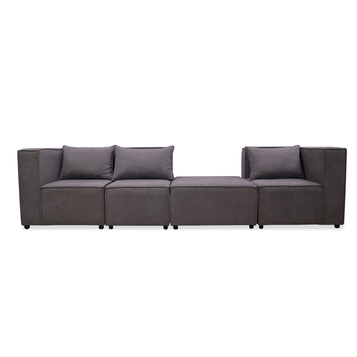 Sofá en L Hofer Gris 70x75cm Modular de Cuatro Puestos - Sofas y Poltronas | Bylmo