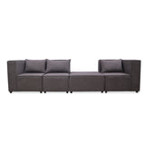 Sofá en L Hofer Gris 70x75cm Modular de Cuatro Puestos - Sofas y Poltronas | Bylmo