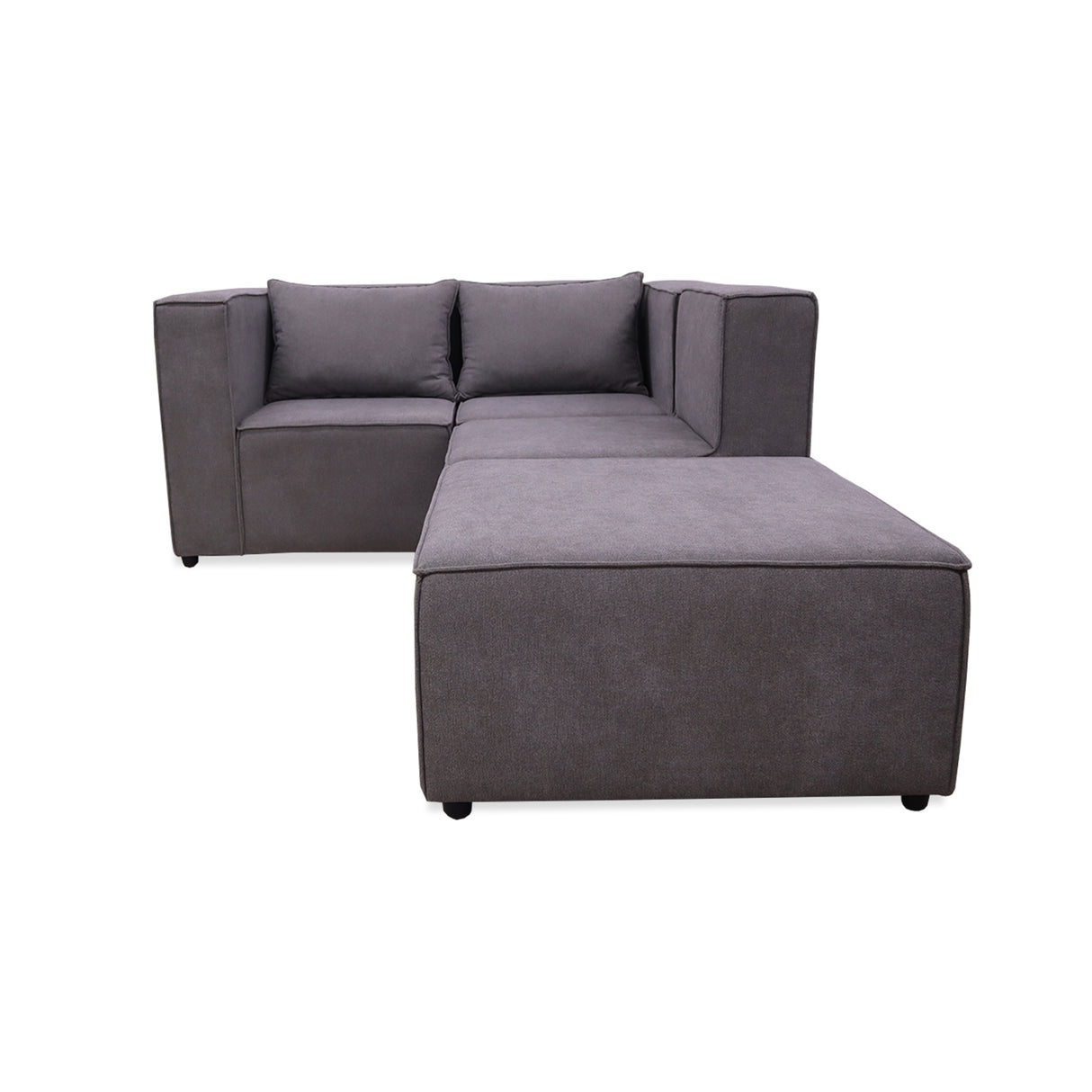 Sofá en L Hofer Gris 70x75cm Modular de Cuatro Puestos - Sofas y Poltronas | Bylmo