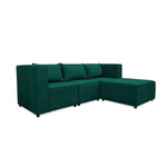 Sofá En L Hofer Verde 70x75cm Modular De Cuatro Puestos