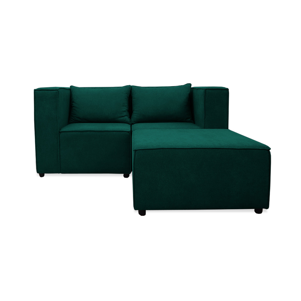 Sofá en L Hofer Verde 70x75cm Modular de Cuatro Puestos - Sofas y Poltronas | Bylmo