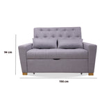 Sofacama Ackerman Gris 150x94cm de Dos Puestos - Sofas y Poltronas | Bylmo