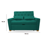 Sofacama Ackerman Verde 150x94cm de Dos Puestos - Sofas y Poltronas | Bylmo