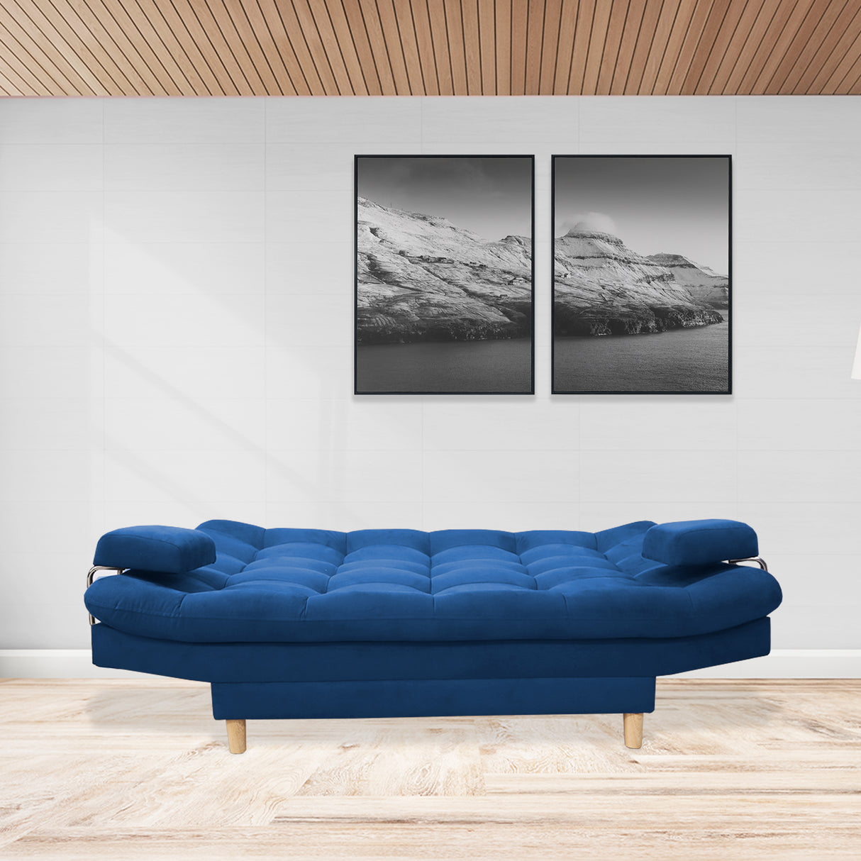 Sofacama Hauser Azul Petróleo 185x90cm de Tres Puestos - Sofas y Poltronas | Bylmo