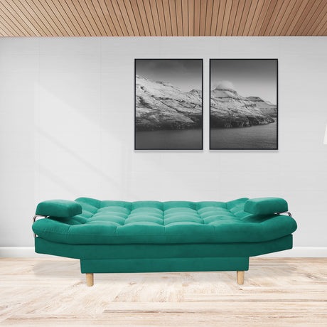 Sofacama Hauser Verde 185x90cm de Tres Puestos - Sofas y Poltronas | Bylmo