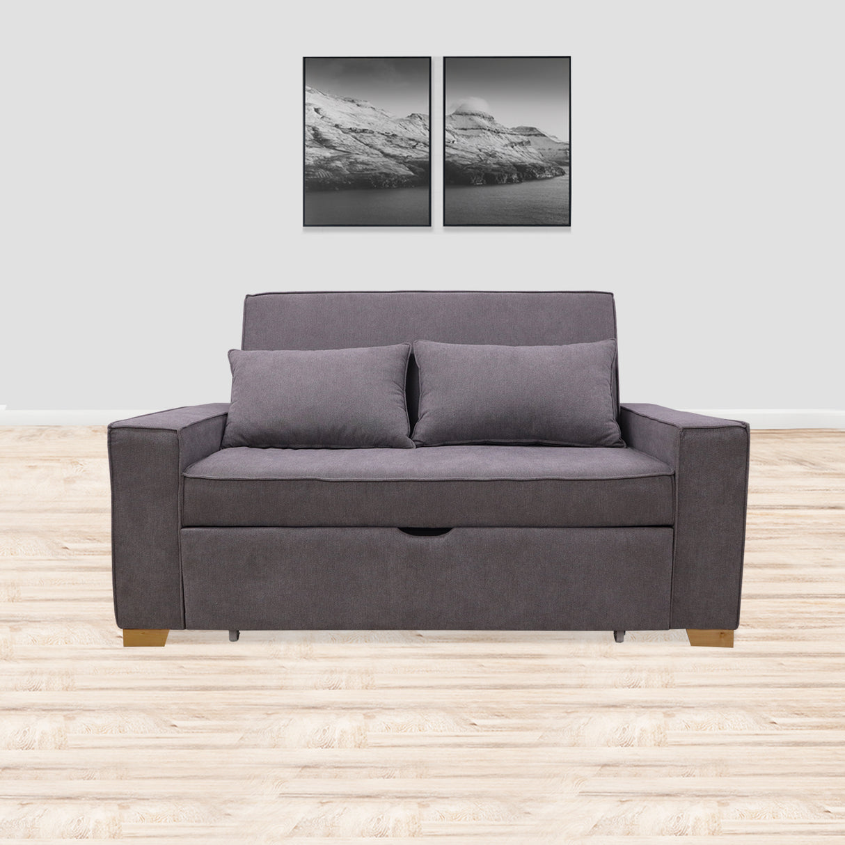 Sofacama Hofer Gris 170x94cm de Dos Puestos - Sofas y Poltronas | Bylmo
