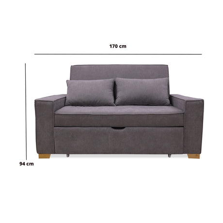 Sofacama Hofer Gris 170x94cm de Dos Puestos - Sofas y Poltronas | Bylmo