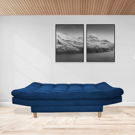 Sofacama Hofmann Azul Petróleo 185x90cm de Tres Puestos - Sofas y Poltronas | Bylmo