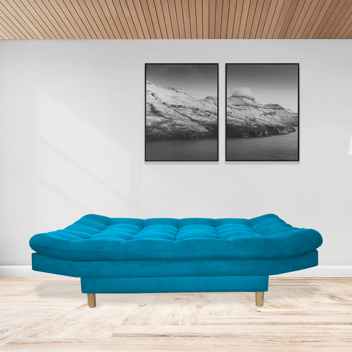 Sofacama Hofmann Turquesa 185x90cm de Tres Puestos - Sofas y Poltronas | Bylmo