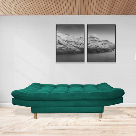 Sofacama Hofmann Verde 185x90cm de Tres Puestos - Sofas y Poltronas | Bylmo