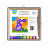 Kit Cuadro Para Pintar Natural 24x24cm De Dinosaurios - Cuadros | Bylmo