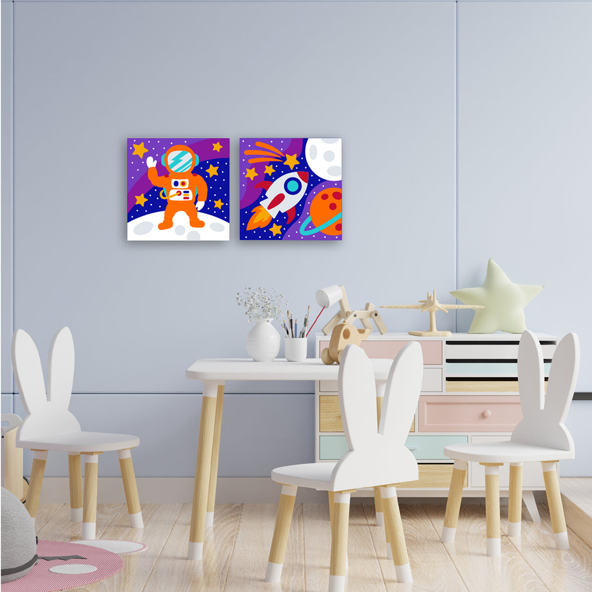 Kit Cuadro Para Pintar Natural 24x24cm De Astronauta - Cuadros | Bylmo