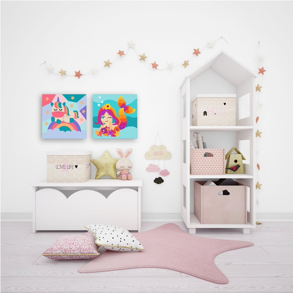 Kit Cuadro Para Pintar Natural 24x24cm De Unicornio - Cuadros | Bylmo