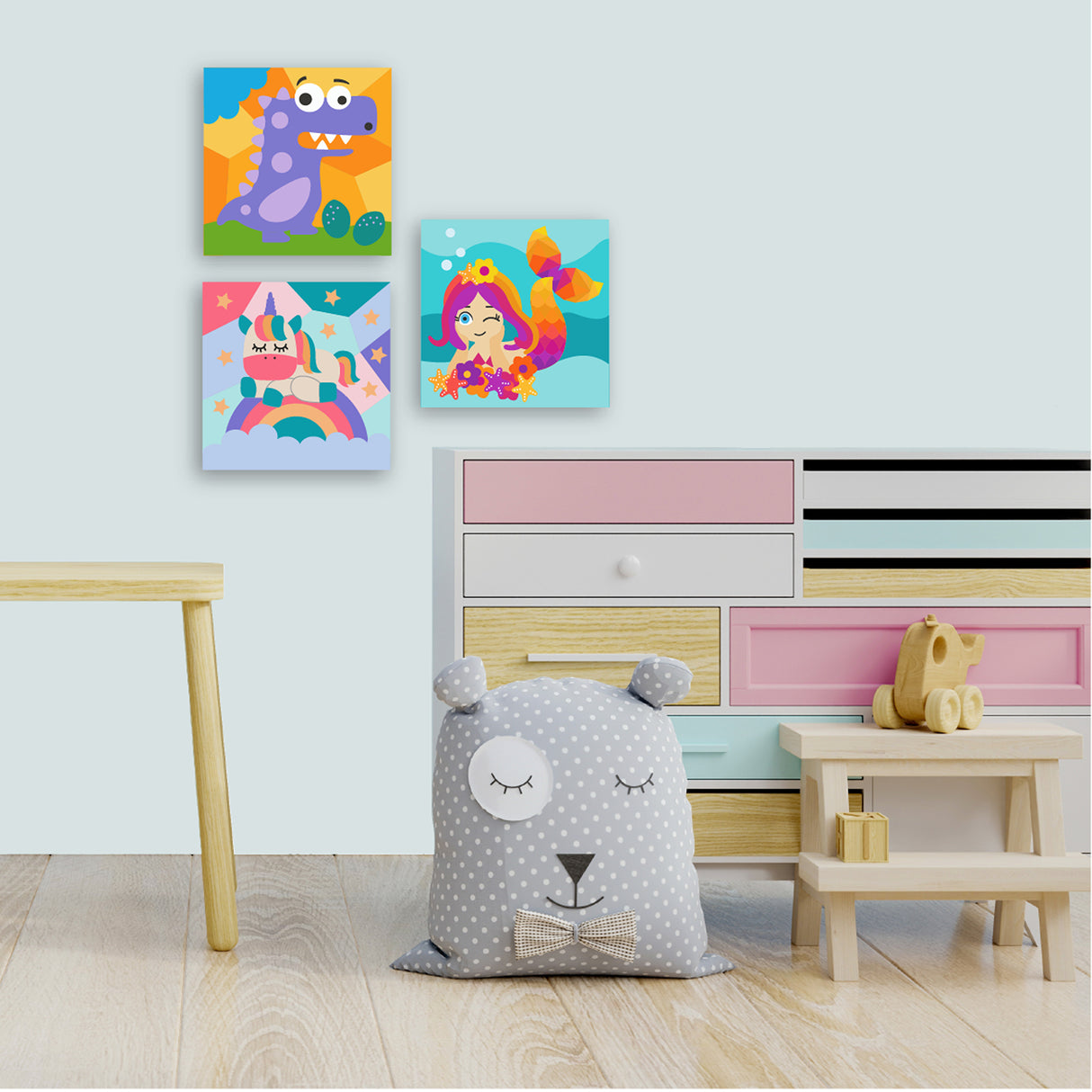 Kit Cuadro Para Pintar Natural 24x24cm De Unicornio - Cuadros | Bylmo