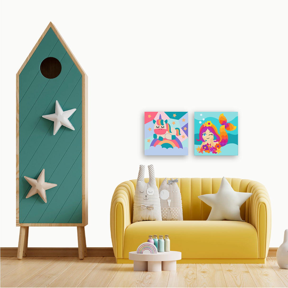 Kit Cuadro Para Pintar Natural 24x24cm De Unicornio - Cuadros | Bylmo