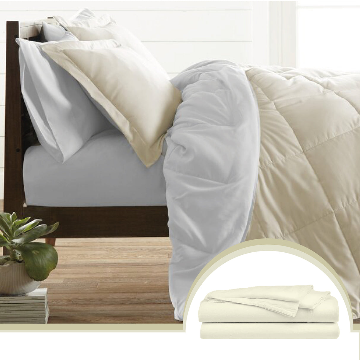 Edredón Ondino Blanco Crema Para Cama Sencilla 90x190cm - Tendidos y Cubrelechos | Bylmo
