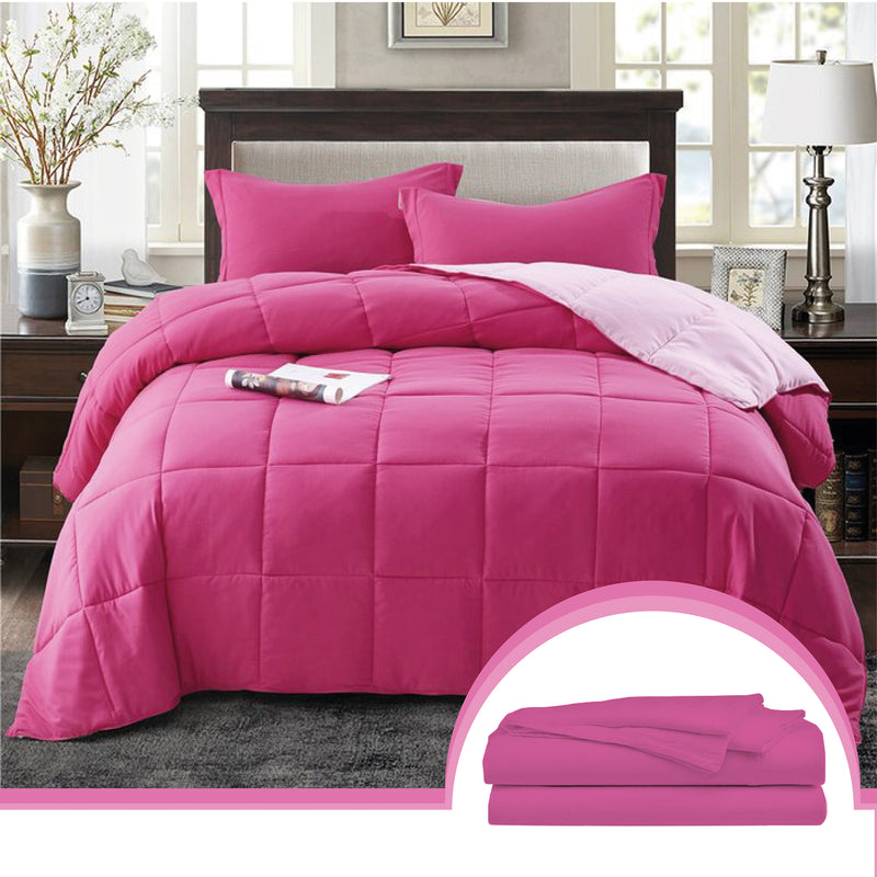 Edredón Ondino Fucsia Rosado Para Cama Sencilla 90x190cm