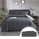 Edredón Ondino Gris Claro Gris Oscuro Para Cama Doble 140x190cm - Tendidos y Cubrelechos | Bylmo