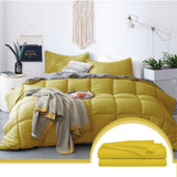 Edredón Ondino Mostaza Gris Claro Para Cama King 200x190cm - Tendidos y Cubrelechos | Bylmo