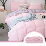 Edredón Ondino Rosado Gris Para Cama Doble 140x190cm - Tendidos y Cubrelechos | Bylmo
