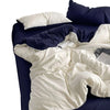 Duvet Lilis Azul Oscuro Blanco Para Cama Sencilla 90x190cm