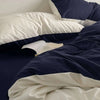 Duvet Lilis Azul Oscuro Blanco Para Cama Sencilla 90x190cm