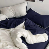 Duvet Lilis Azul Oscuro Blanco Para Cama Doble 140x190cm - Tendidos y Cubrelechos | Bylmo