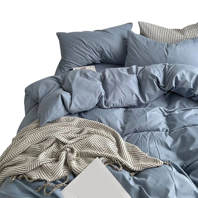 Duvet Lilis Azul Gris Para Cama Sencilla 90x190cm