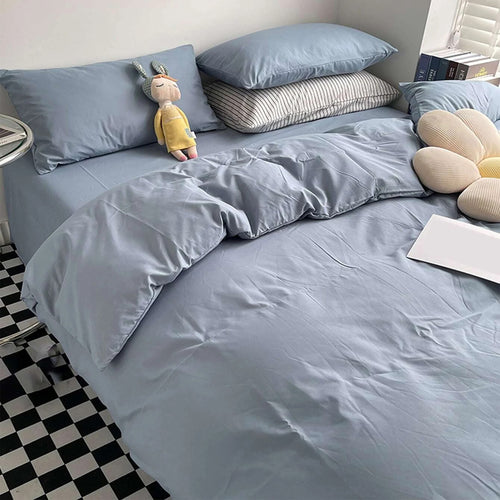 Duvet Lilis Azul Gris Para Cama Semidoble 120x190cm