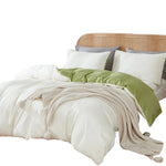 Duvet Lilis Crema Verde Para Cama Semidoble 120x190cm