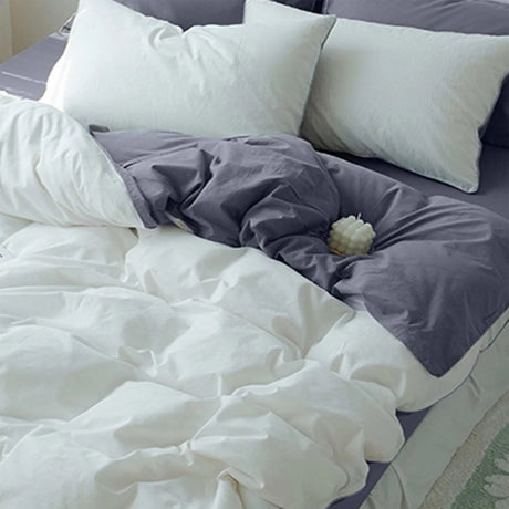 Duvet Lilis Gris Claro Blanco Para Cama Sencilla 90x190cm - Tendidos y Cubrelechos | Bylmo