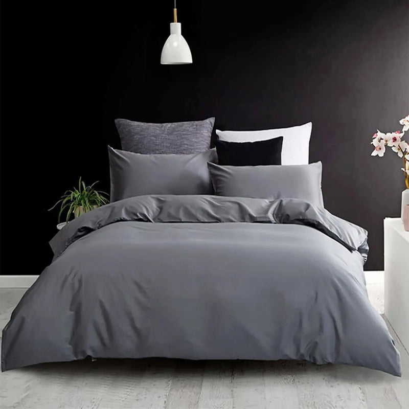 Duvet Lilis Gris Oscuro Para Cama Semidoble 120x190cm