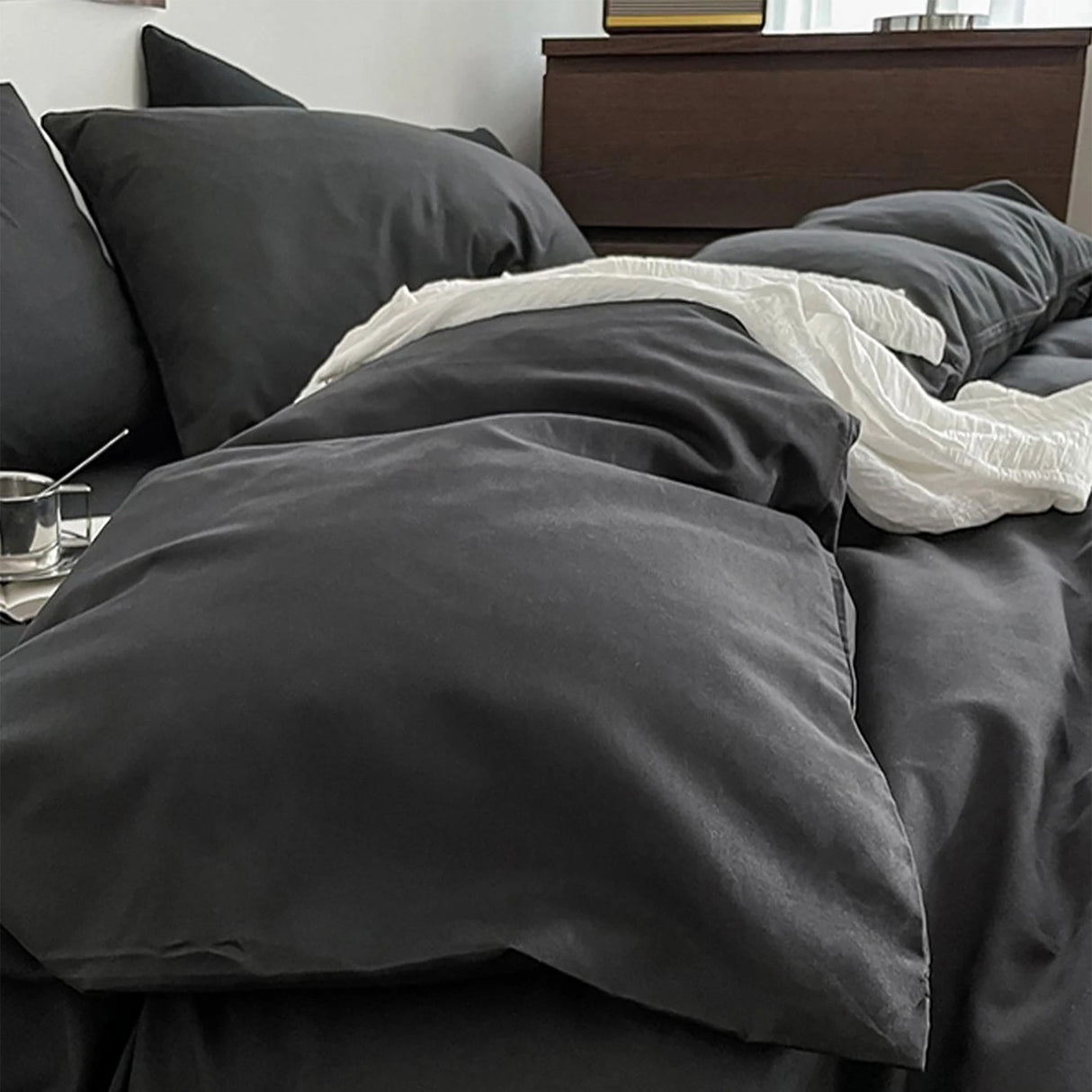Duvet Lilis Negro Para Cama Queen 160x190cm - Tendidos y Cubrelechos | Bylmo