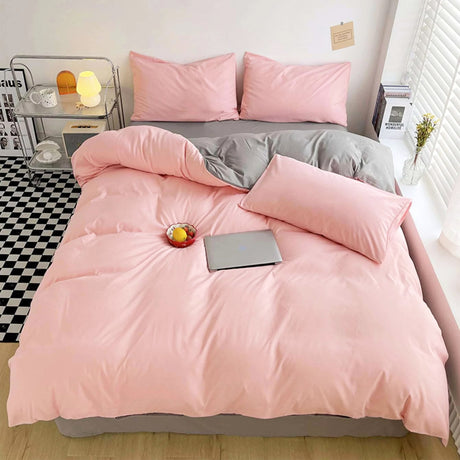 Duvet Lilis Rosado Gris Oscuro Para Cama Queen 160x190cm - Tendidos y Cubrelechos | Bylmo