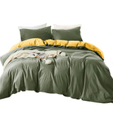 Duvet Lilis Verde Militar Mostaza Para Cama Semidoble 120x190cm - Tendidos y Cubrelechos | Bylmo