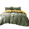 Duvet Lilis Verde Militar Mostaza Para Cama Semidoble 120x190cm