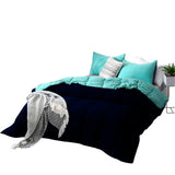 Edredón Cotona Azul Claro Azul Oscuro Para Cama Semidoble 120x190cm - Tendidos y Cubrelechos | Bylmo