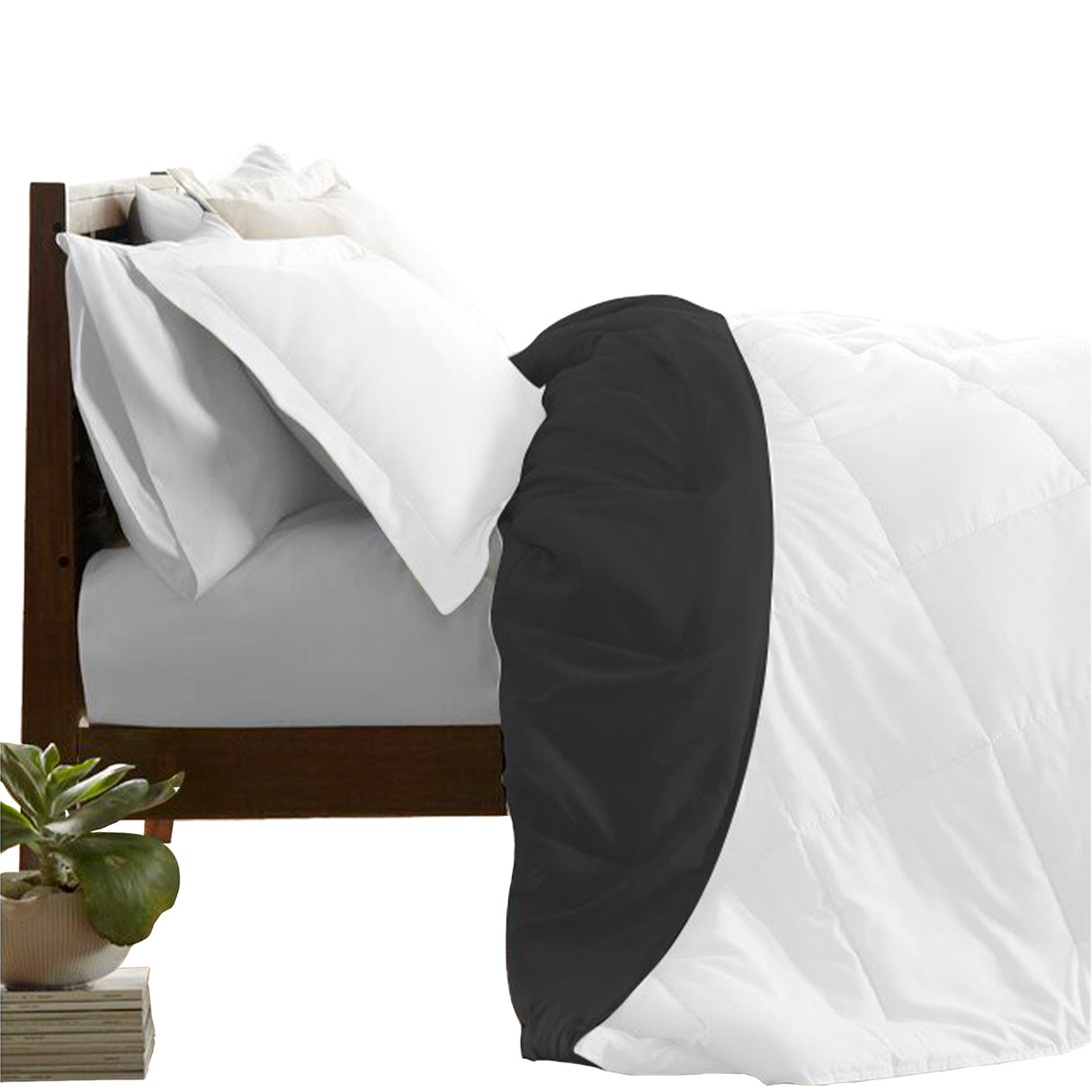 Edredón Cotona Blanco Negro Para Cama Sencilla 90x190cm - Tendidos y Cubrelechos | Bylmo