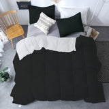 Edredón Cotona Blanco Negro Para Cama Semidoble 120x190cm - Tendidos y Cubrelechos | Bylmo