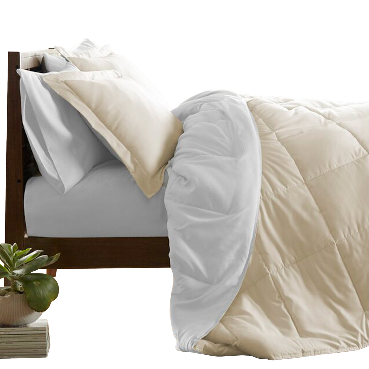 Edredón Cotona Blanco Crema Para Cama Queen 160x190cm - Tendidos y Cubrelechos | Bylmo
